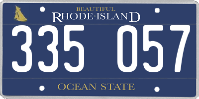 RI license plate 335057