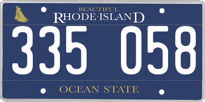 RI license plate 335058