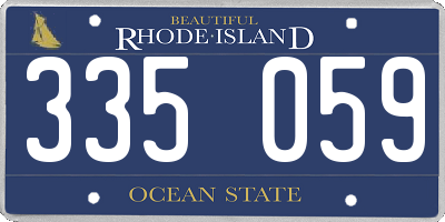RI license plate 335059