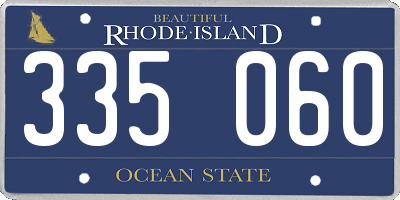 RI license plate 335060