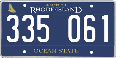 RI license plate 335061