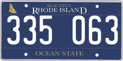 RI license plate 335063
