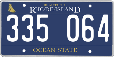 RI license plate 335064