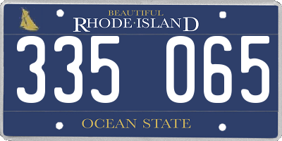 RI license plate 335065
