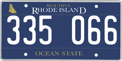 RI license plate 335066