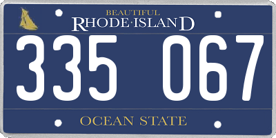 RI license plate 335067