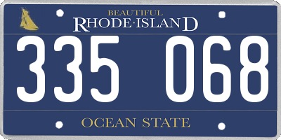 RI license plate 335068