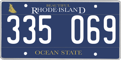 RI license plate 335069