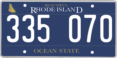RI license plate 335070