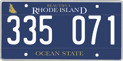 RI license plate 335071