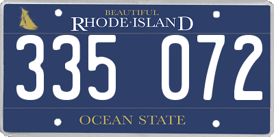 RI license plate 335072