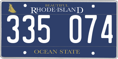 RI license plate 335074