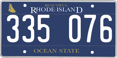 RI license plate 335076