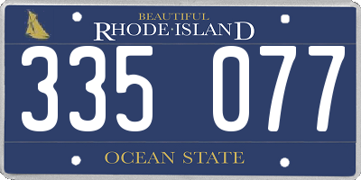 RI license plate 335077