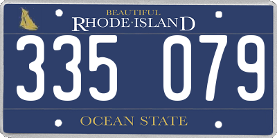 RI license plate 335079