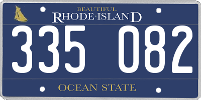 RI license plate 335082