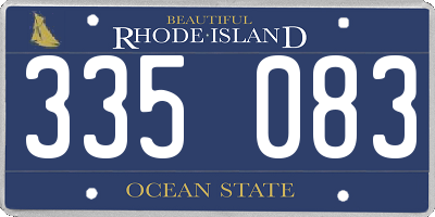RI license plate 335083