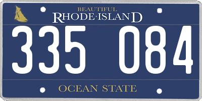 RI license plate 335084