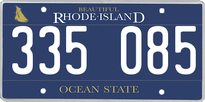 RI license plate 335085