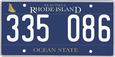 RI license plate 335086