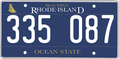 RI license plate 335087