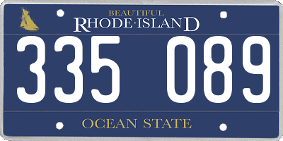 RI license plate 335089