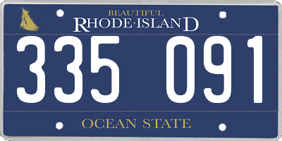 RI license plate 335091