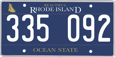 RI license plate 335092