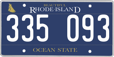 RI license plate 335093
