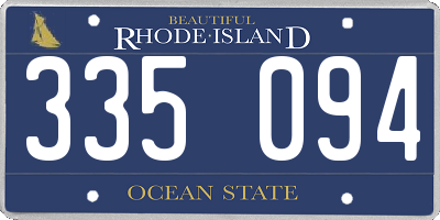 RI license plate 335094