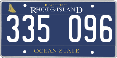 RI license plate 335096