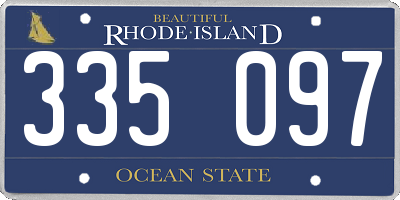 RI license plate 335097