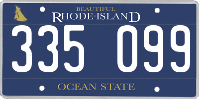 RI license plate 335099