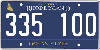 RI license plate 335100