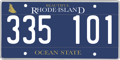 RI license plate 335101