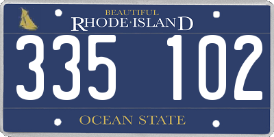 RI license plate 335102