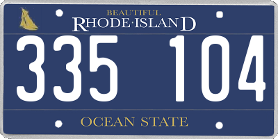 RI license plate 335104