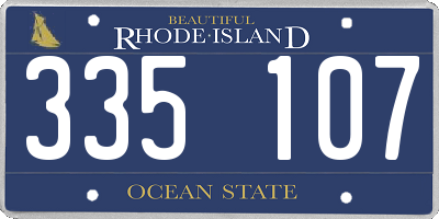 RI license plate 335107