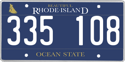 RI license plate 335108