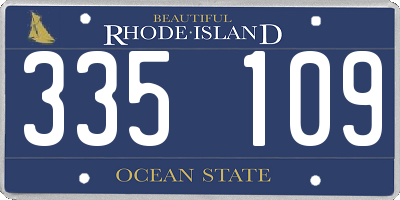 RI license plate 335109