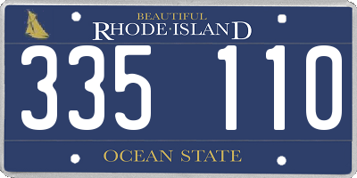 RI license plate 335110