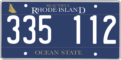 RI license plate 335112