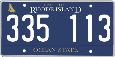 RI license plate 335113