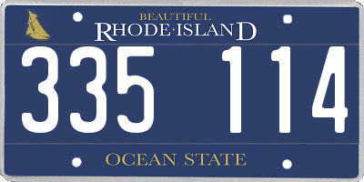 RI license plate 335114