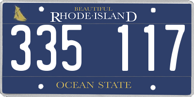 RI license plate 335117