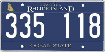 RI license plate 335118