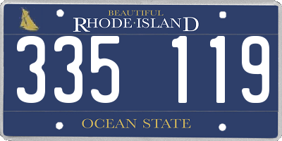 RI license plate 335119