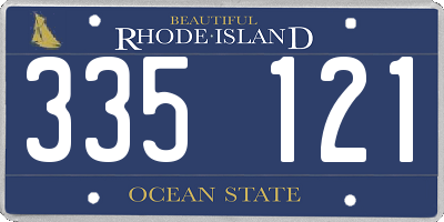 RI license plate 335121