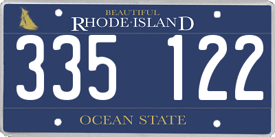 RI license plate 335122
