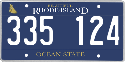 RI license plate 335124